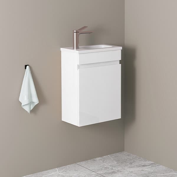 Sienna High Gloss White Cabinet & Basin 400mm