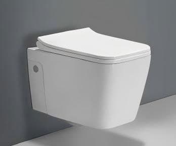 Square Wall Hung Pan White